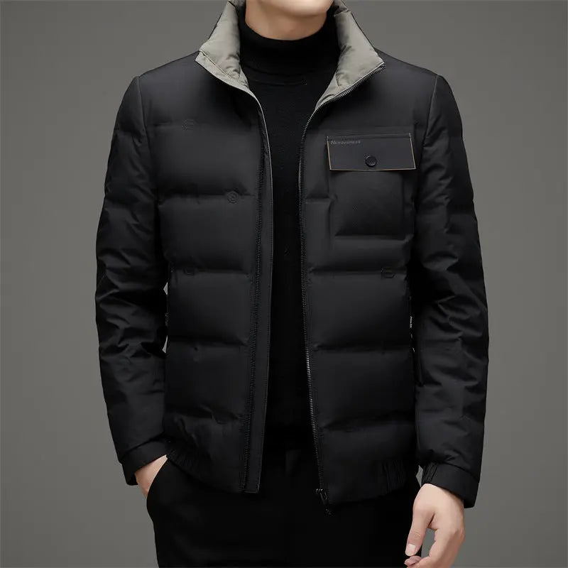 Men's Winter Stand Collar Short Thickened Warm Outdoor Down Jacket  Pre2brand