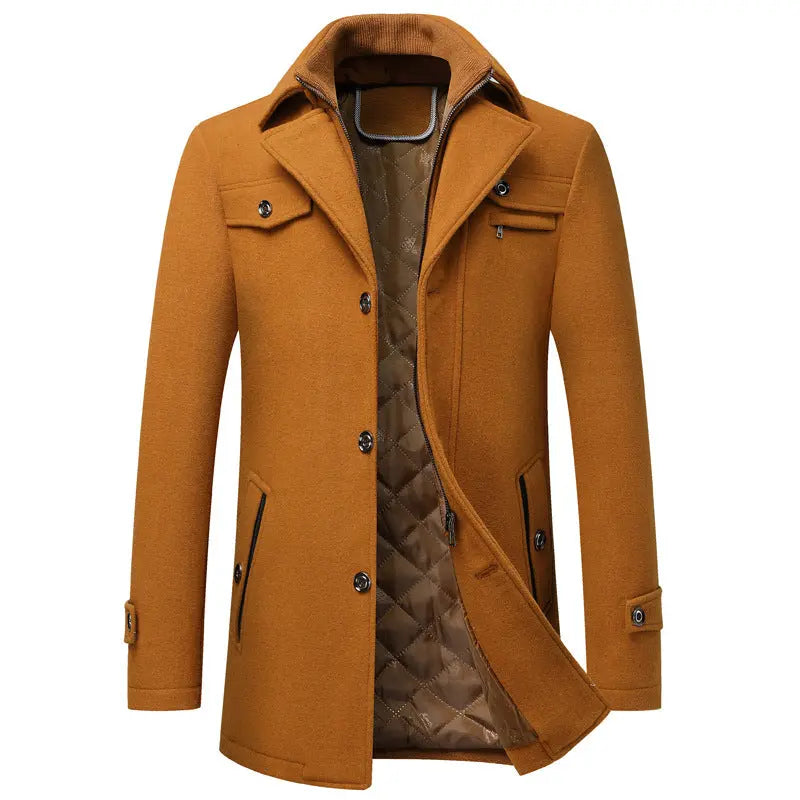 Men's Wool Woolen Thickened Overcoat Jacket  Pre2brand Camel-S