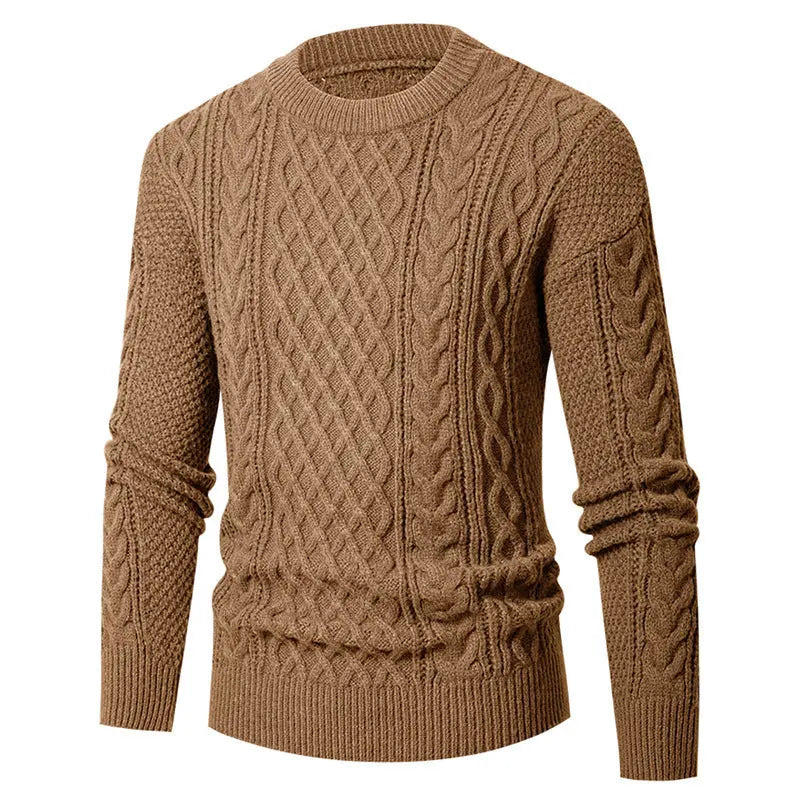 Men's Young And Middle-aged Thickened Solid Color Round Neck - Pre2brand