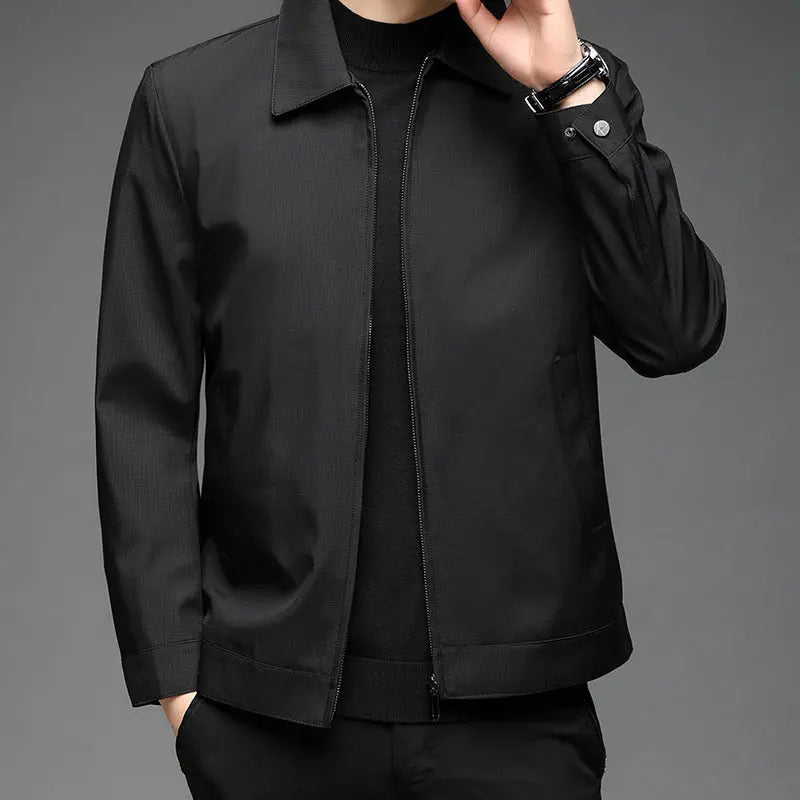 Middle-aged People's Autumn Lapel Slim Fit Business Casual Jacket  Pre2brand Black-4xl