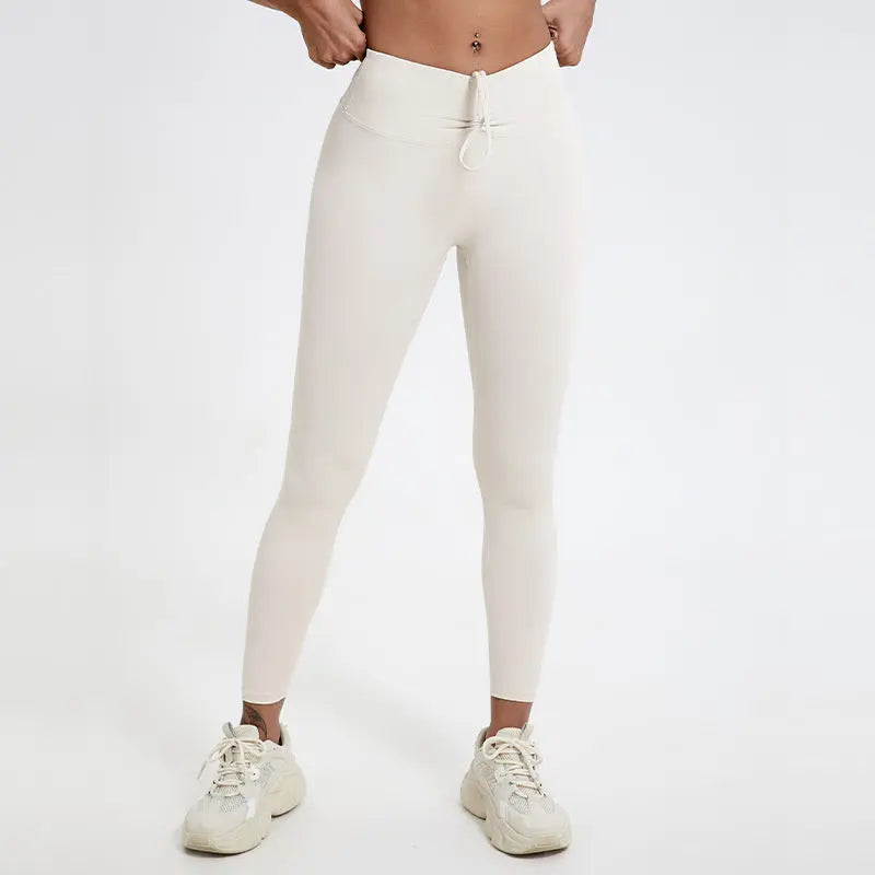 Naked Women Sense Of Hip Raise Yoga Pants  Pre2brand XL-Grayish-White