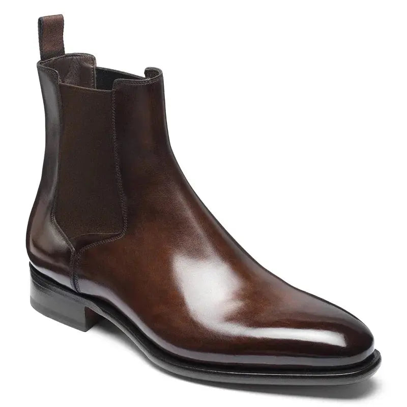 New Chelsea Boots Men Shoes PU Brown Fashion Versatile Business Casual British Style Street Party Wear Classic Ankle Boots - Pre2brand