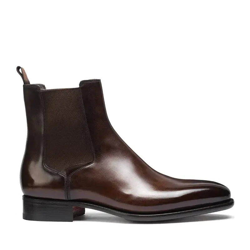 New Chelsea Boots Men Shoes PU Brown Fashion Versatile Business Casual British Style Street Party Wear Classic Ankle Boots - Pre2brand