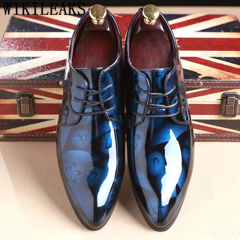 Office Men Dress Shoes Floral Pattern Men Formal Shoes Leather Luxury Fashion Groom Wedding Shoes Men Oxford Shoes Dress 37-50  Pre2brand