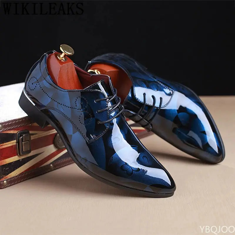 Office Men Dress Shoes Floral Pattern Men Formal Shoes Leather Luxury Fashion Groom Wedding Shoes Men Oxford Shoes Dress 37-50  Pre2brand