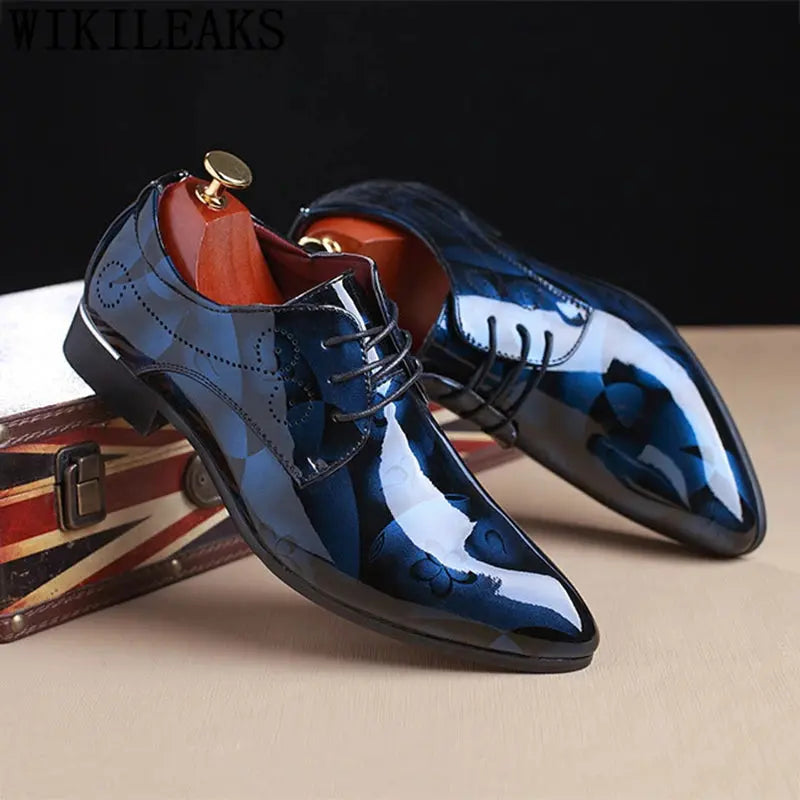 Office Men Dress Shoes Floral Pattern Men Formal Shoes Leather Luxury Fashion Groom Wedding Shoes Men Oxford Shoes Dress 37-50  Pre2brand
