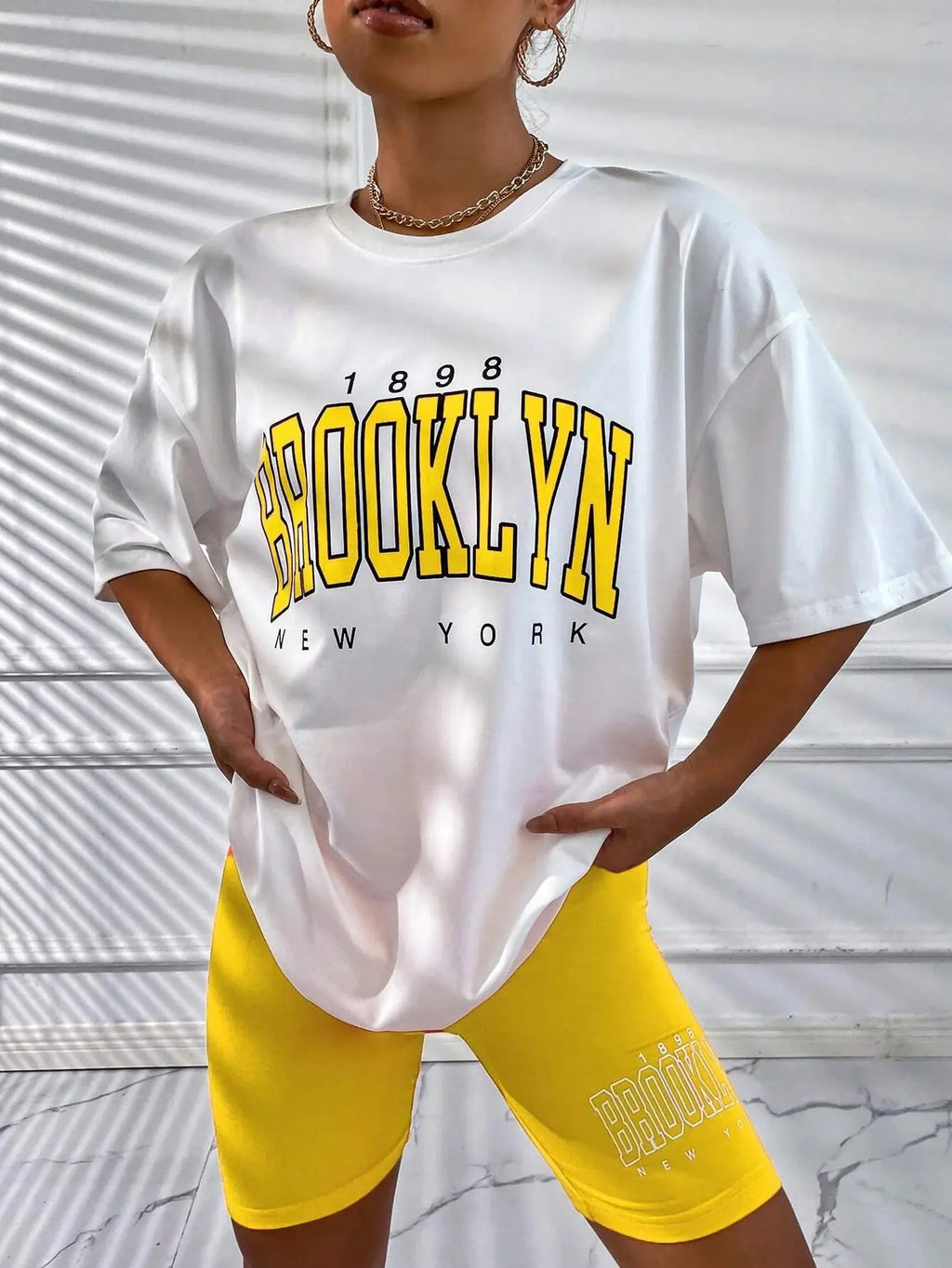 Outer Wear Pullover Leisure Suit Pajamas Loose  Pre2brand 04-Yellow-XL
