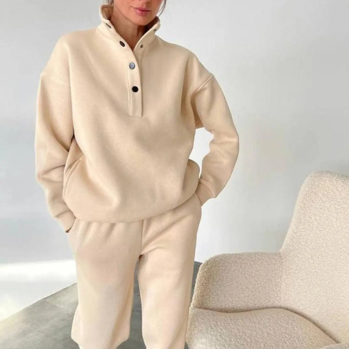 Oversized Solid Casual Pullovers Long Pant Set Warm Hoodie New Tracksuit Suit Fashion Pant Sets Sets For Women 2 Pieces - Pre2brand