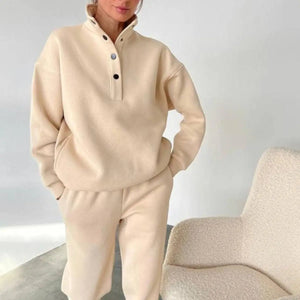 Oversized Solid Casual Pullovers Long Pant Set Warm Hoodie New Tracksuit Suit Fashion Pant Sets Sets For Women 2 Pieces - Pre2brand