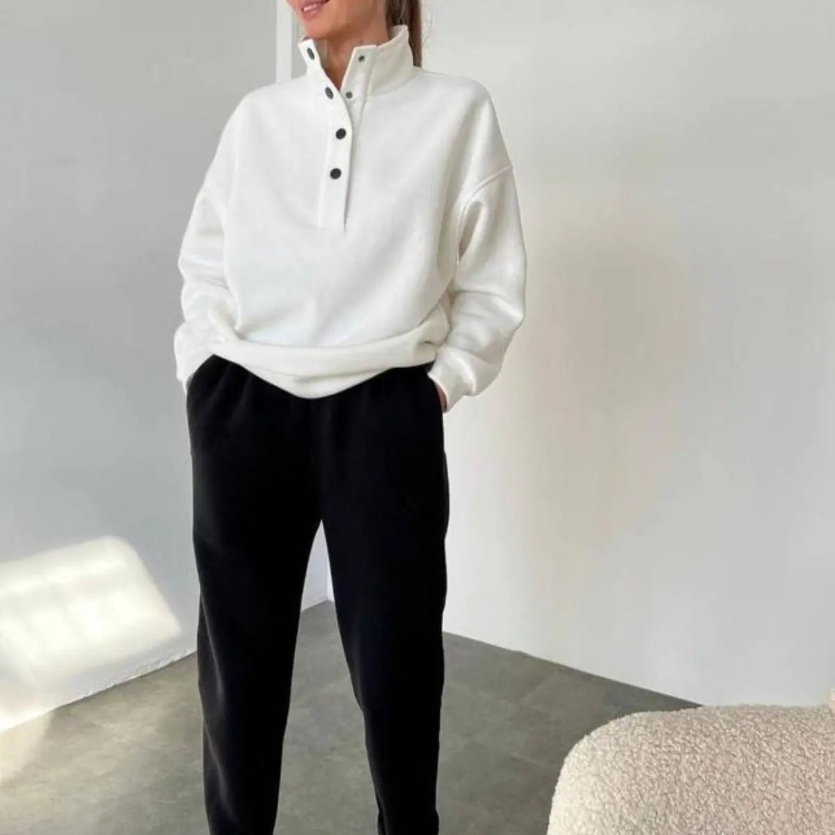 Oversized Solid Casual Pullovers Long Pant Set Warm Hoodie New Tracksuit Suit Fashion Pant Sets Sets For Women 2 Pieces - Pre2brand