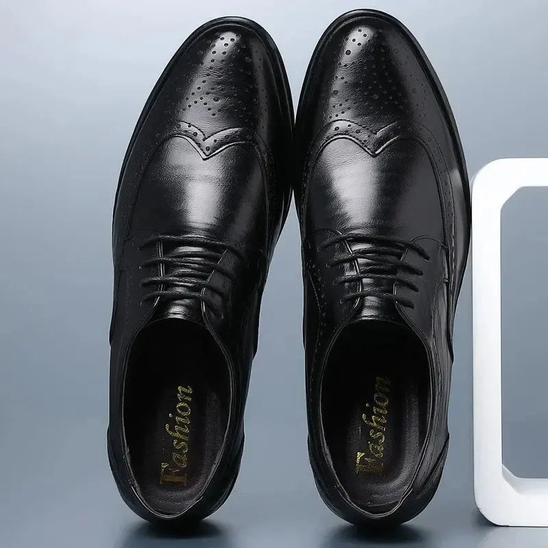 Oxford Shoes Genuine Calfskin Leather Brogue Dress Shoes Classic Business Formal Shoes Man Handcrafted Mens - Pre2brand