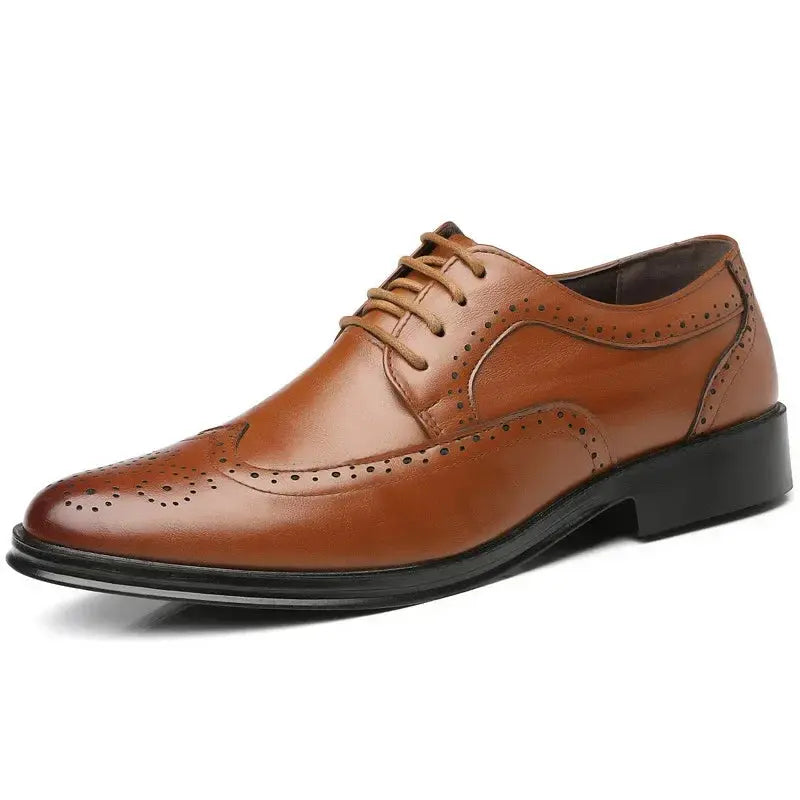 Oxford Shoes Genuine Calfskin Leather Brogue Dress Shoes Classic Business Formal Shoes Man Handcrafted Mens - Pre2brand