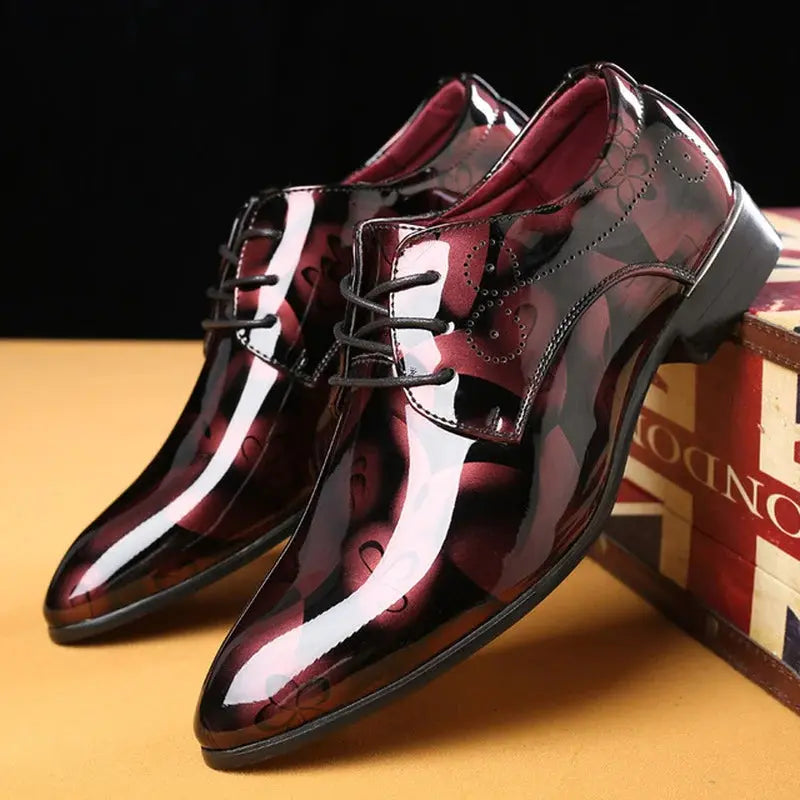 Patent Leather Oxford Shoes for Men Dress Shoes Men Formal Shoes Pointed Toe Business Wedding Shoes Plus Size Dress Shoes - Pre2brand