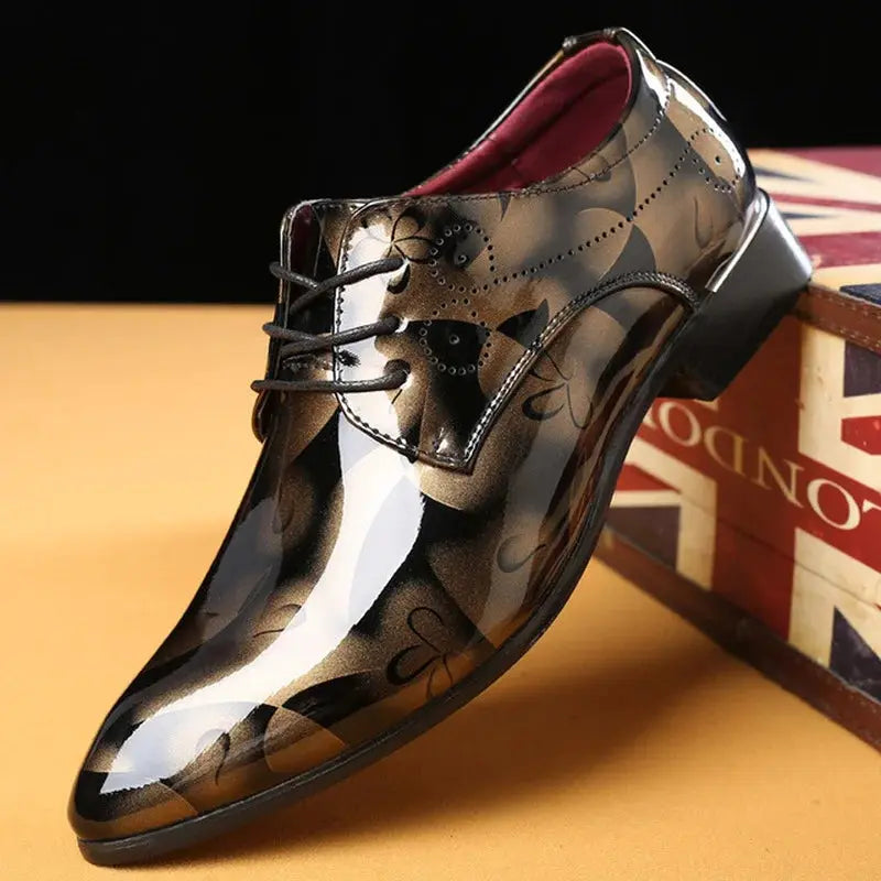 Patent Leather Oxford Shoes for Men Dress Shoes Men Formal Shoes Pointed Toe Business Wedding Shoes Plus Size Dress Shoes - Pre2brand