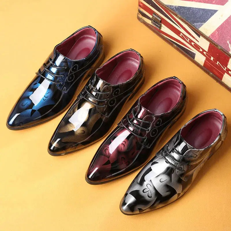 Patent Leather Oxford Shoes for Men Dress Shoes Men Formal Shoes Pointed Toe Business Wedding Shoes Plus Size Dress Shoes - Pre2brand