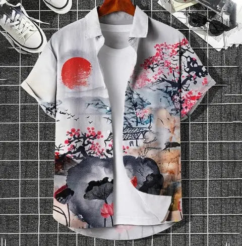 Plus Size Casual 3D Digital Printing Short Sleeve  Pre2brand