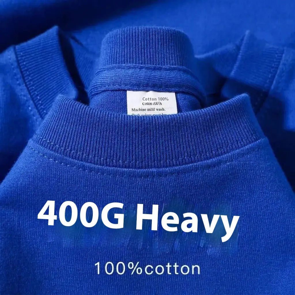 Plus Size Cotton Men's Blank T-Shirt White Oversized Retro Solid Color T-Shirt Large Size Men's Women's Fashion Short Sleeve Men's T-Shirt  Pre2brand Klein-Blue-XXXL