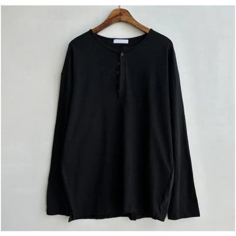 Plus Size Men's Spring Clothes Irregular Texture Loose Base Long Sleeve Shirt  Pre2brand Black-4XL