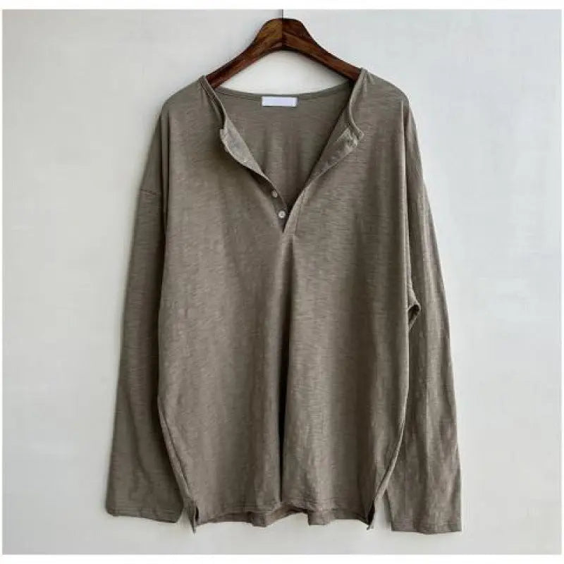 Plus Size Men's Spring Clothes Irregular Texture Loose Base Long Sleeve Shirt  Pre2brand Brown-4XL