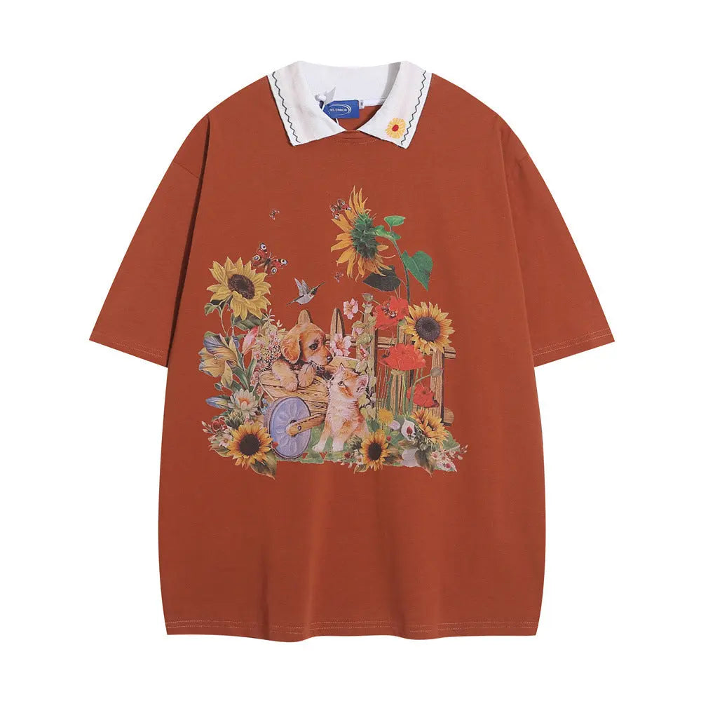 Printed Casual Short-sleeved T-shirt For Men - Pre2brand
