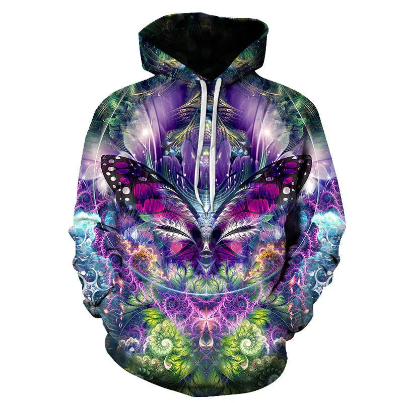 Printed Hoodie Fantasy Animal World Men And Women  Pre2brand