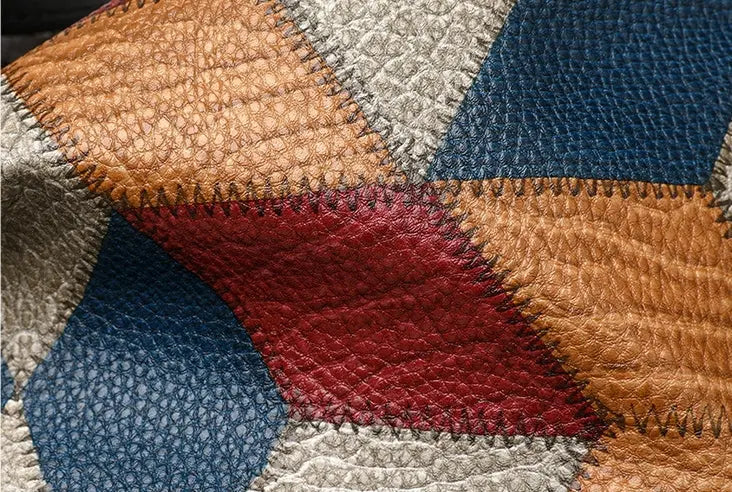 Retro Geometric Pattern Color-matching Shoulder Bag Fashion Large Capacity Stitching Handbag For Women Totes - Pre2brand