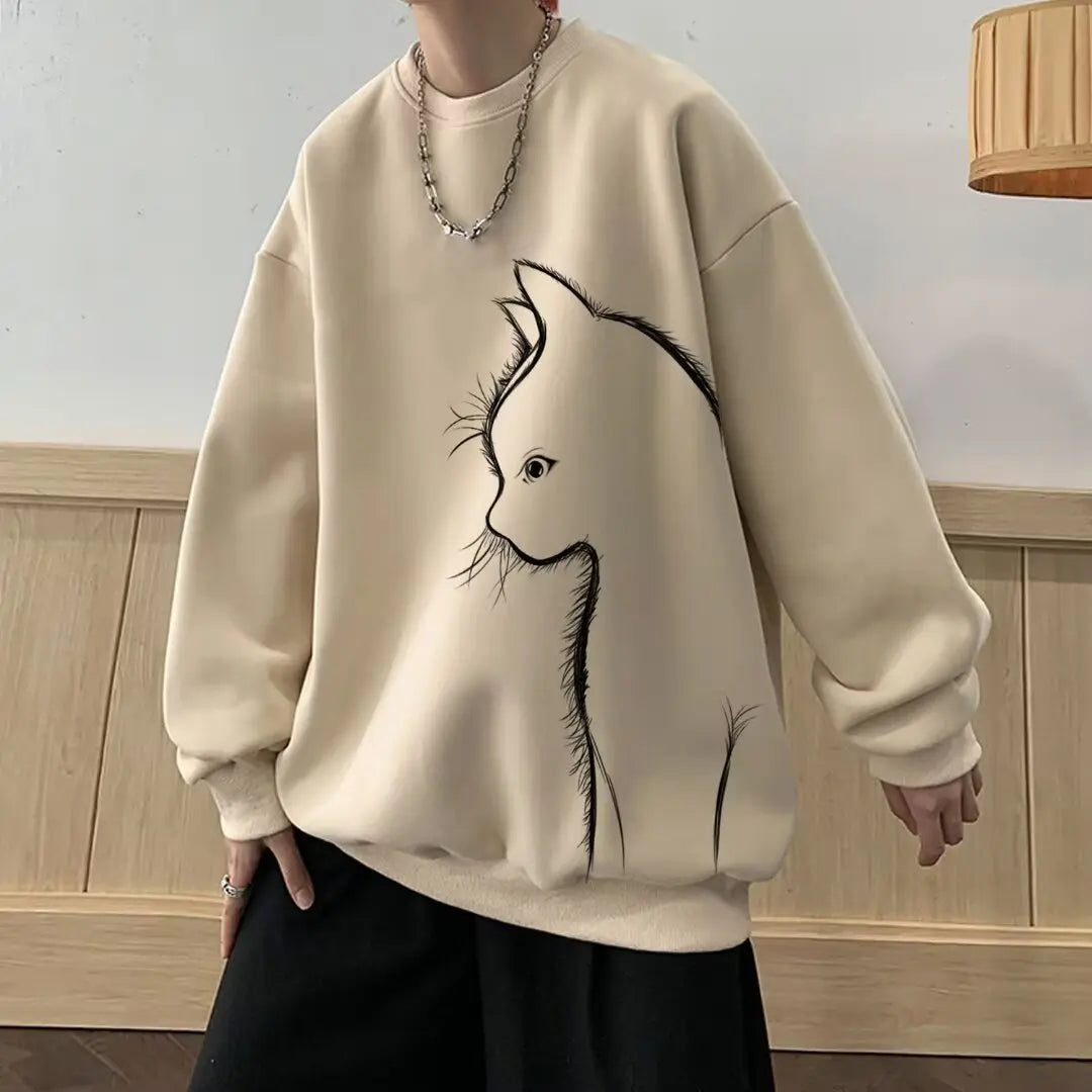 Round Neck Long Sleeve Sweater  Pre2brand Apricot-3XL