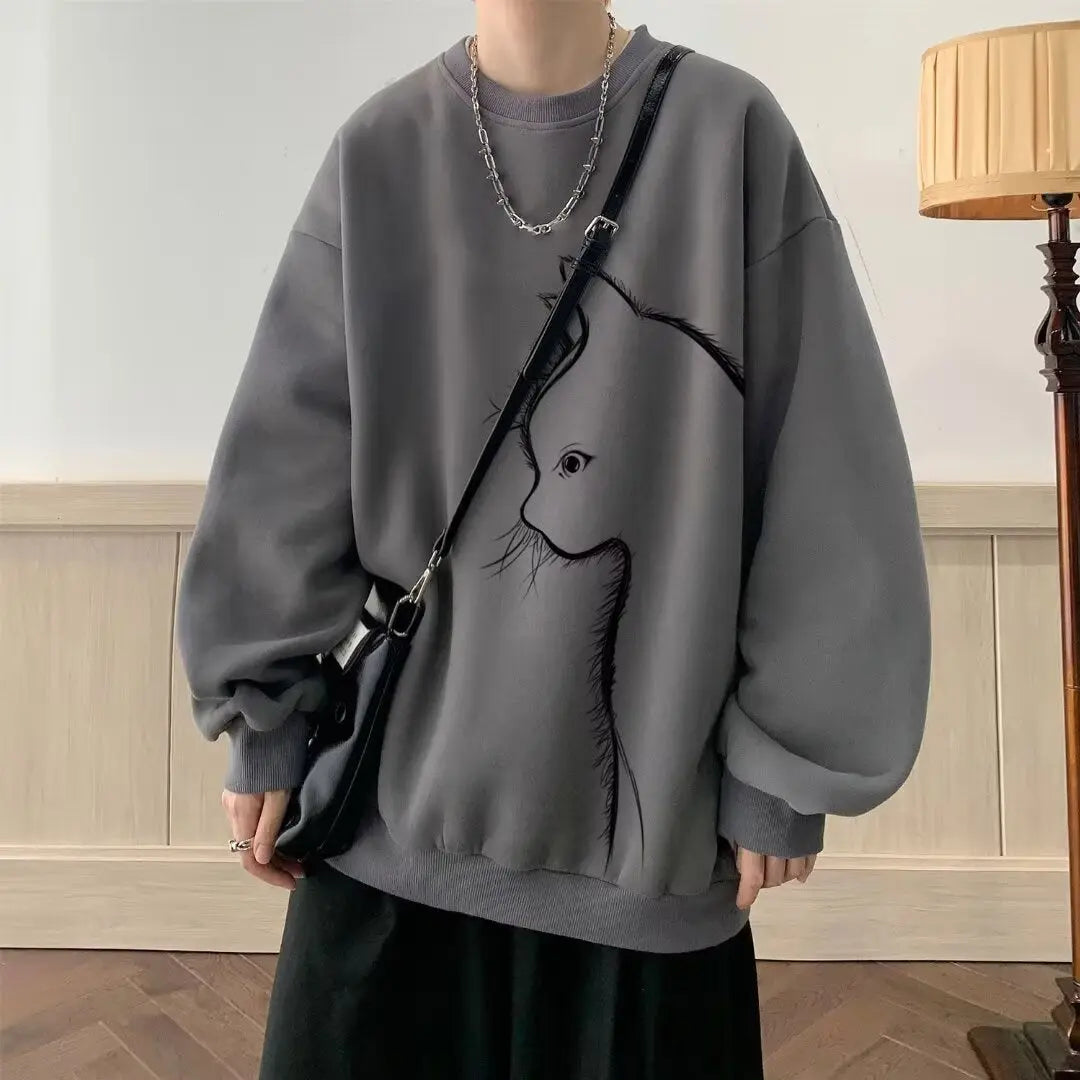 Round Neck Long Sleeve Sweater  Pre2brand Dark-Gray-3XL