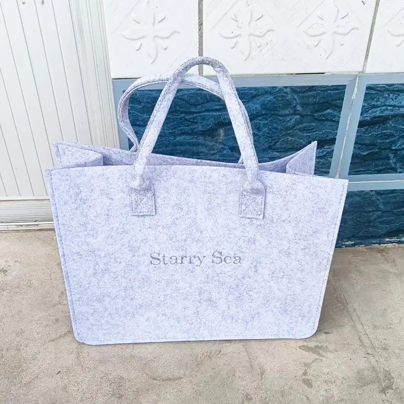 Simple And Versatile Large Capacity One Shoulder Letter Felt Bag - Pre2brand
