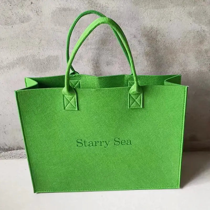 Simple And Versatile Large Capacity One Shoulder Letter Felt Bag - Pre2brand