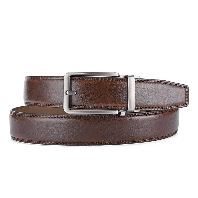 Simple Casual Business Men's Pants Belt  Pre2brand AB886-Brown-130cm