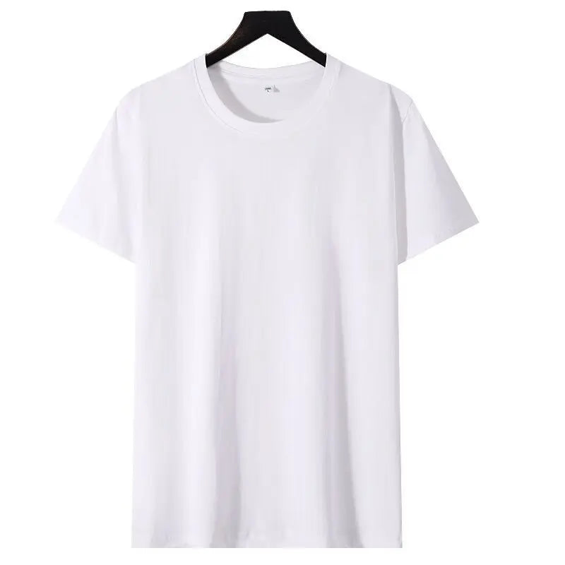 Solid Color Loose Half Sleeve Men's T-shirt  Pre2brand White-5XL
