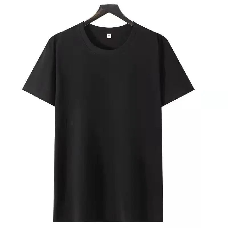Solid Color Loose Half Sleeve Men's T-shirt  Pre2brand Black-5XL
