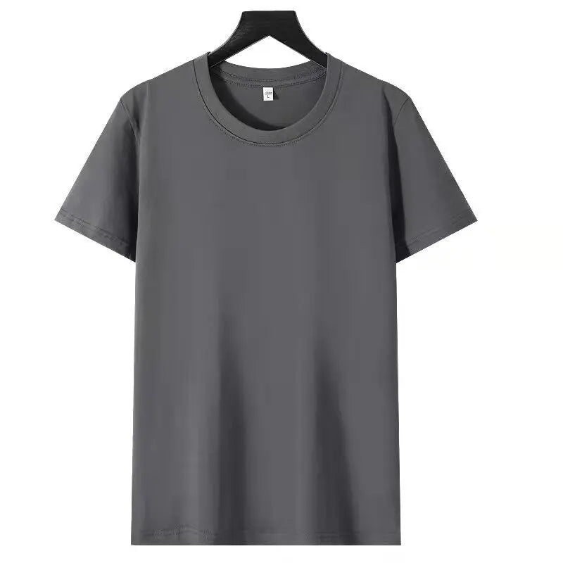 Solid Color Loose Half Sleeve Men's T-shirt  Pre2brand Dark-Gray-5XL