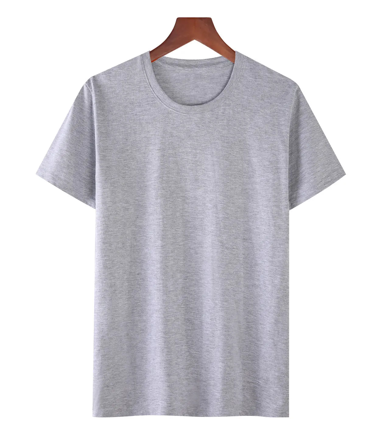 Solid Color Loose Half Sleeve Men's T-shirt  Pre2brand Light-Gray-5XL