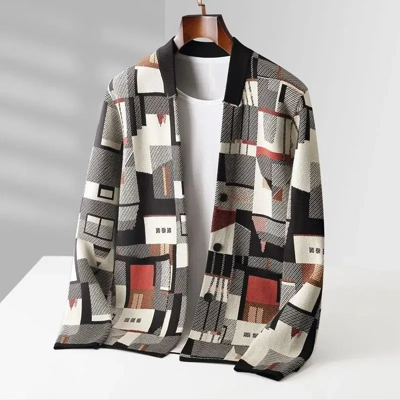 Special-interest Design Geometric Oil Painting Camouflage Top Men  Pre2brand Black-3XL