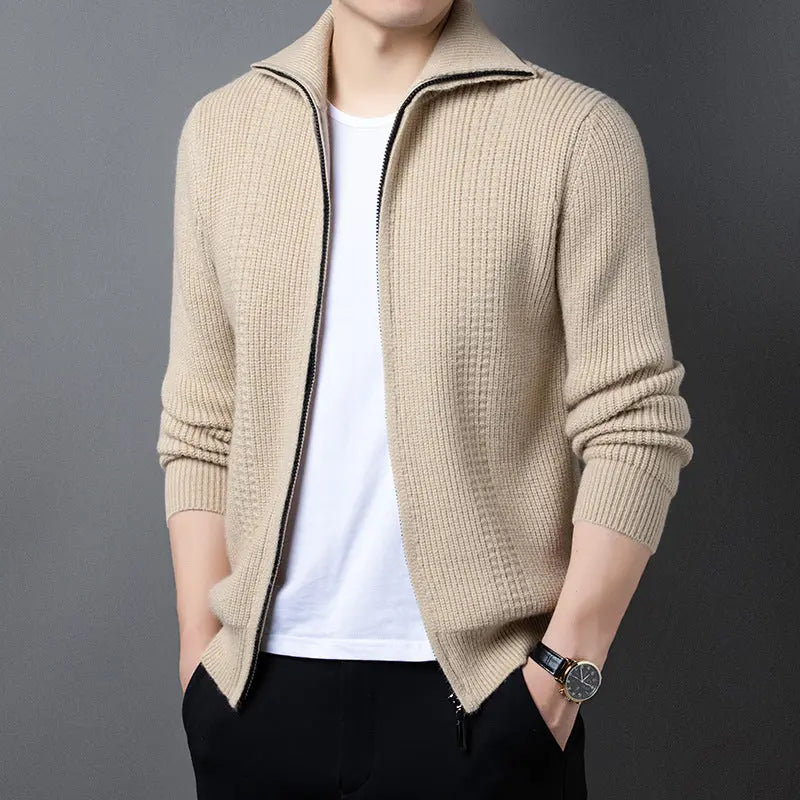 Spring And Autumn New Casual Men's Outerwear Sweater  Pre2brand Beige-2XL