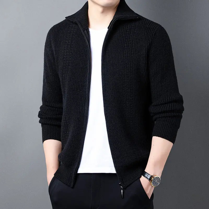 Spring And Autumn New Casual Men's Outerwear Sweater  Pre2brand Black-2XL