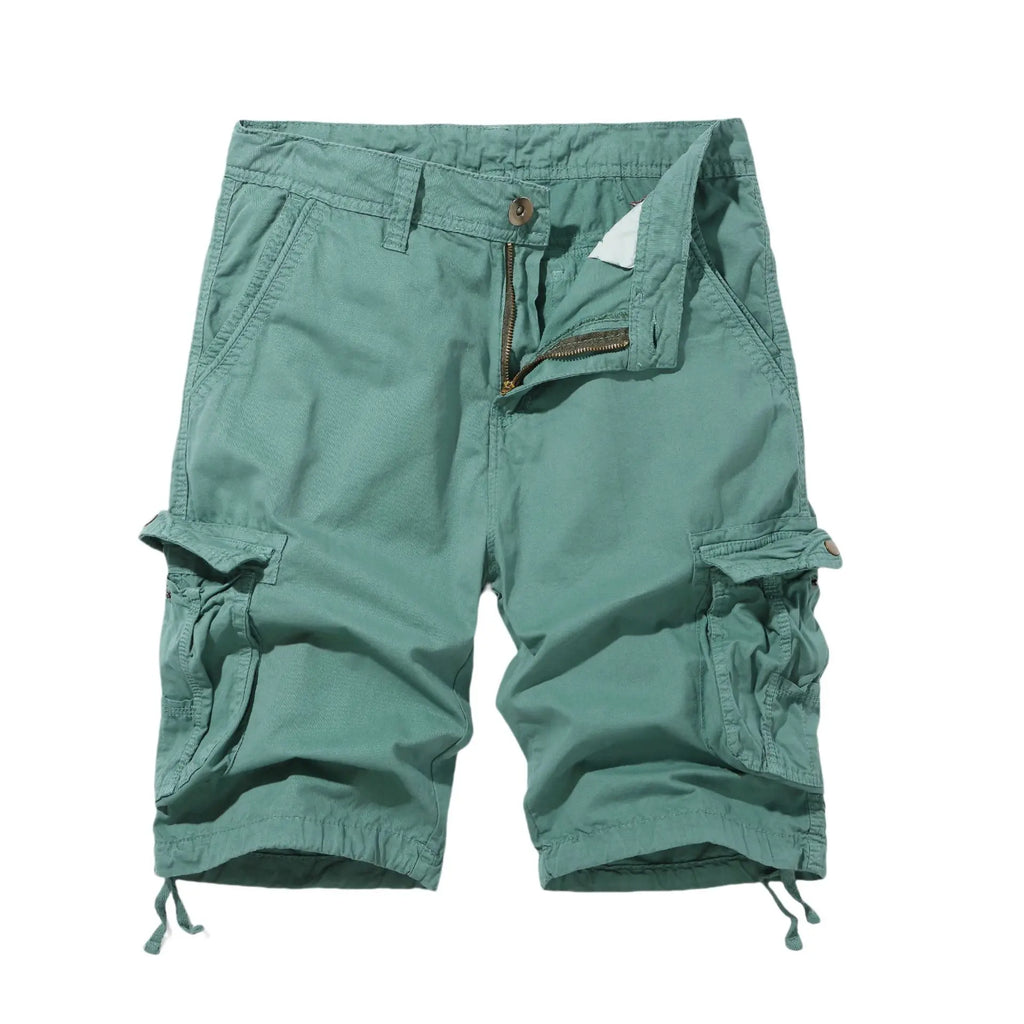 Spring Men's Cargo Shorts Multi-pocket Plus Size  Pre2brand Lake-Blue-40