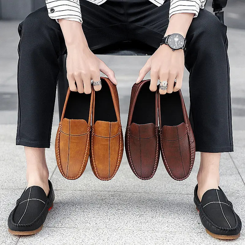 Spring New Men's Casual Lazy Small Leather Shoes - Pre2brand
