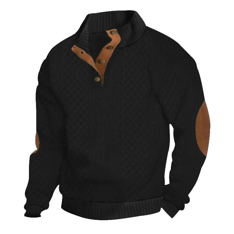 Stand Collar Long Sleeve Jacquard Knitted Pullover Sweater - Pre2brand