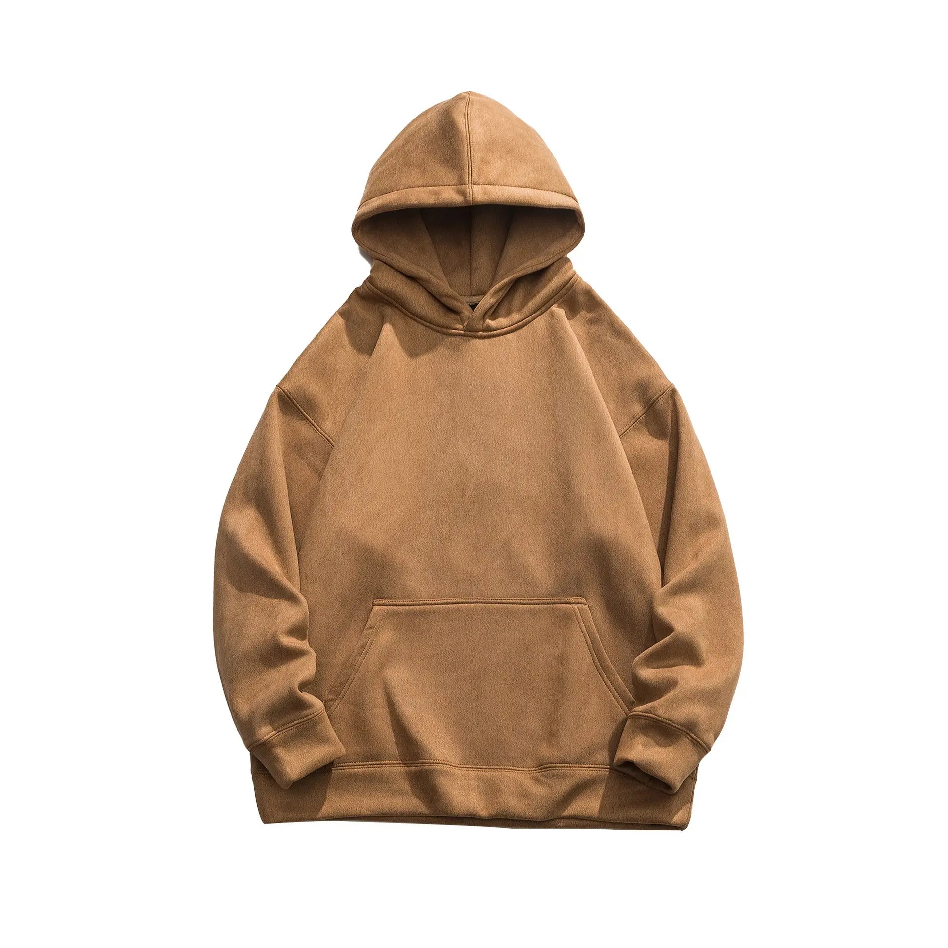 Suede No Hat Rope Hooded Sweater For Men  Pre2brand Hooded-Brown-3XL