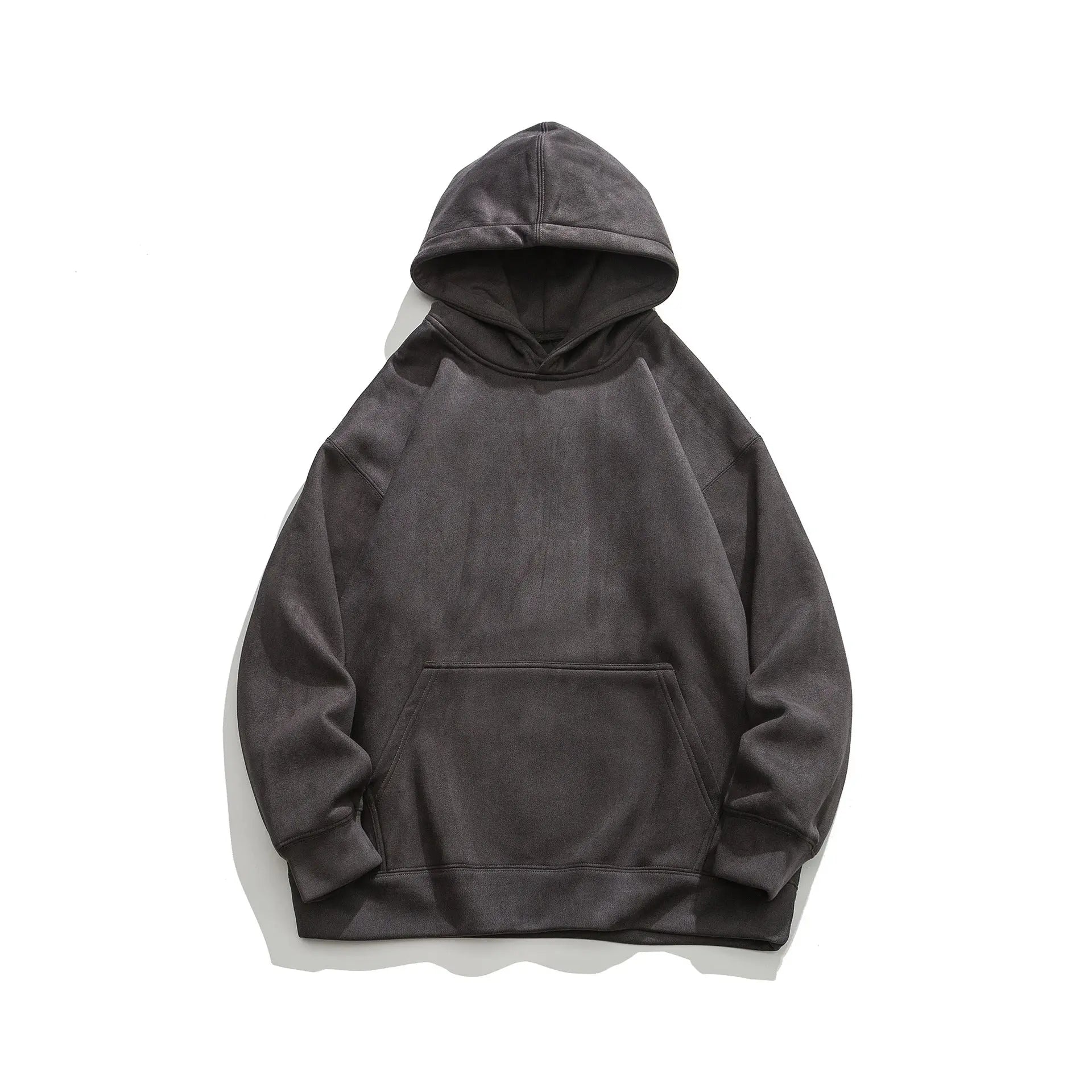 Suede No Hat Rope Hooded Sweater For Men  Pre2brand Hooded-Dark-Gray-3XL
