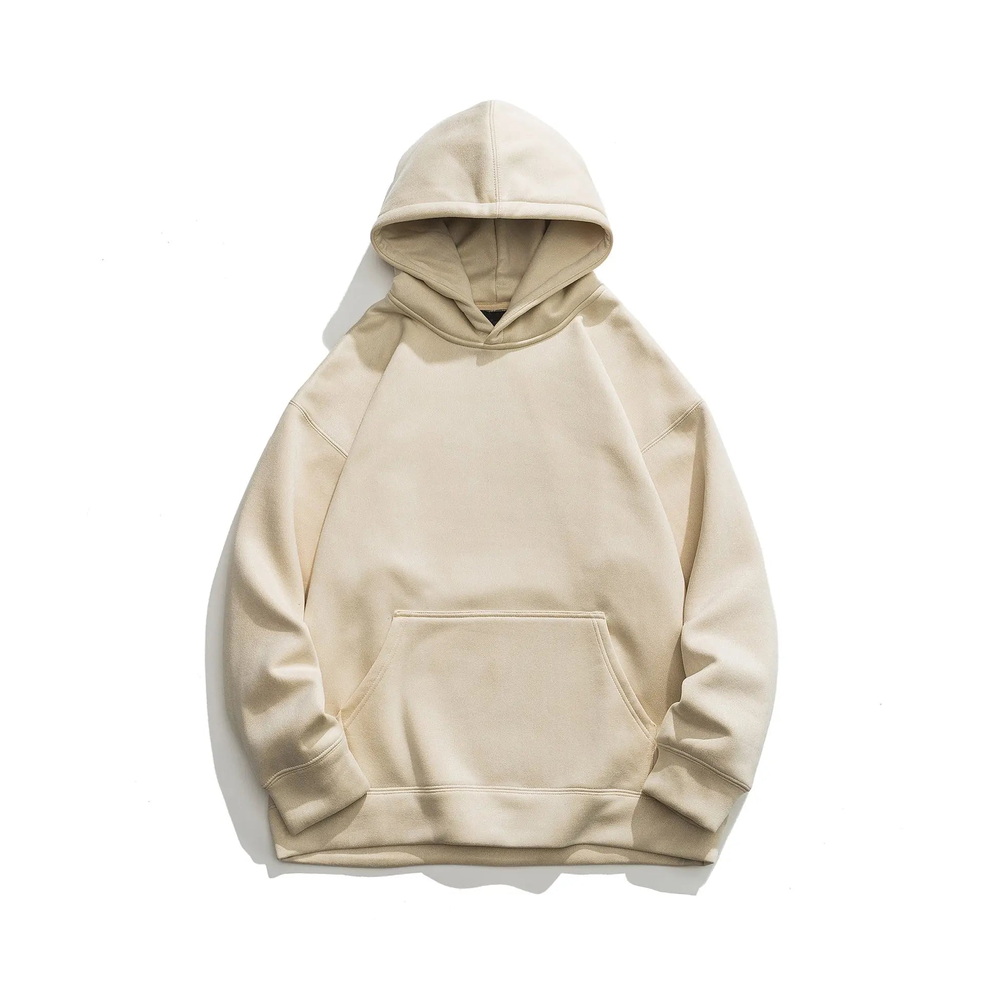Suede No Hat Rope Hooded Sweater For Men  Pre2brand Hooded-Apricot-3XL