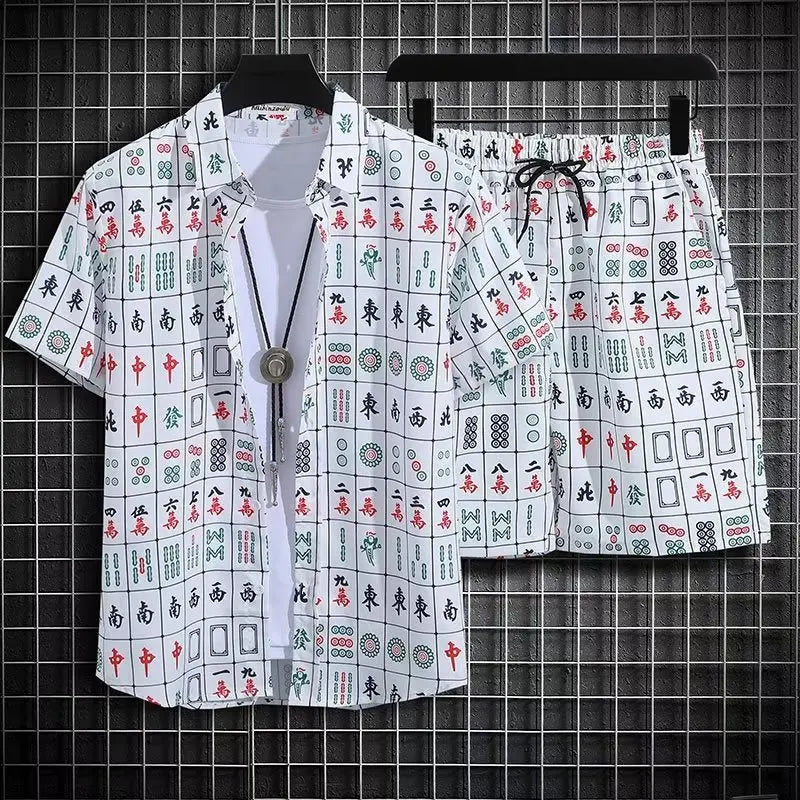 Summer Beach Suit Men's Quick-drying Clothes  Pre2brand White-68-5XL