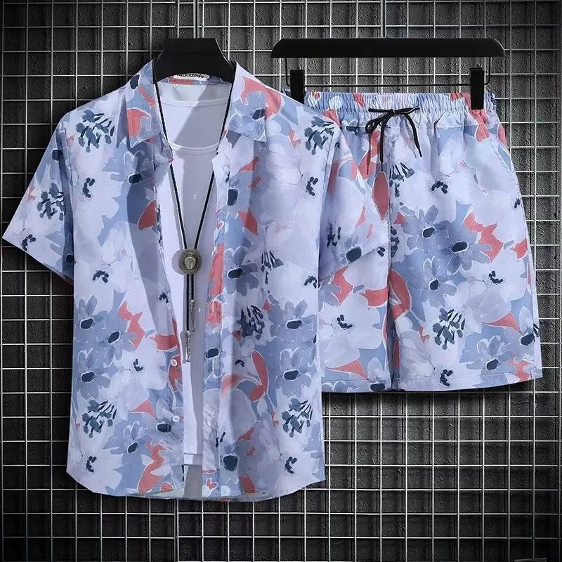 Summer Beach Suit Men's Quick-drying Clothes  Pre2brand Light-Gray-72-5XL