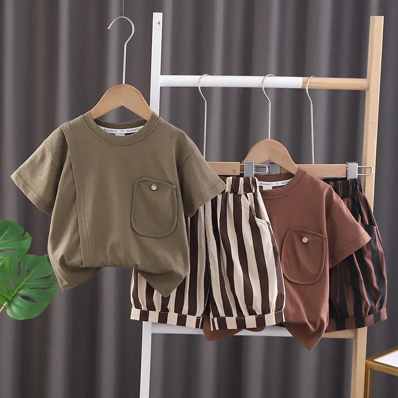 Summer Casual Boys' T-shirt Short Sleeve Suit - Pre2brand