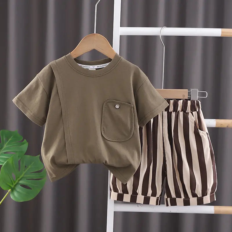 Summer Casual Boys' T-shirt Short Sleeve Suit - Pre2brand