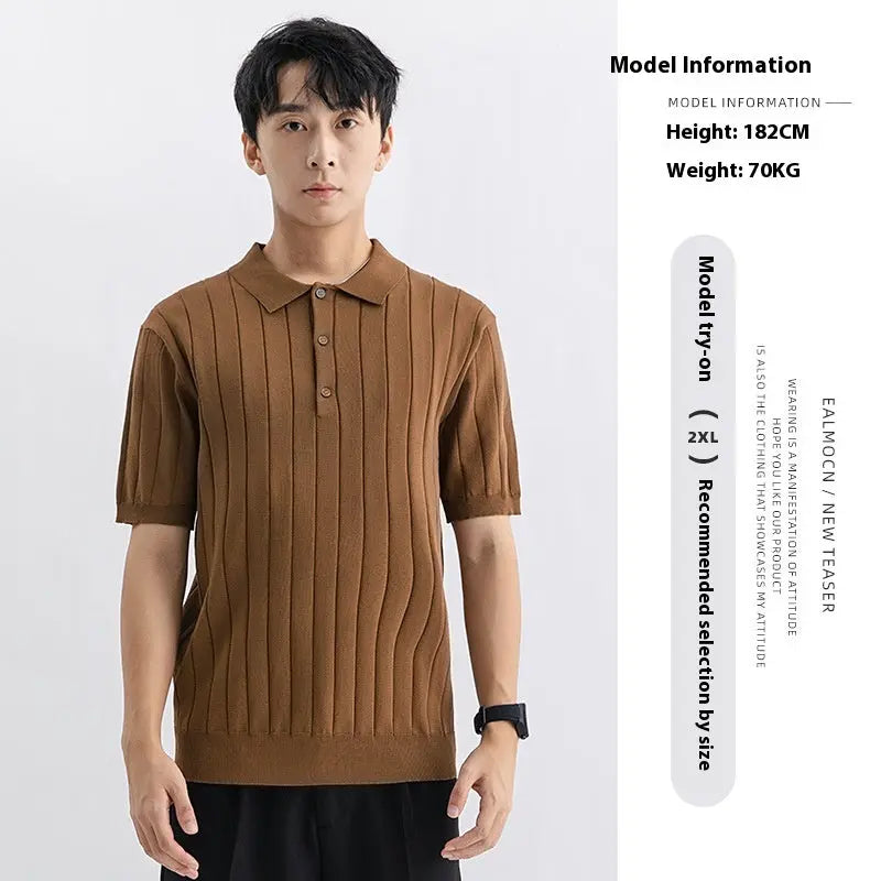 Summer Casual Sweater Men's Breathable  Pre2brand Coffee-3XL