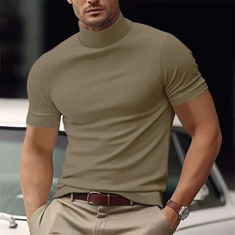 Summer New Men's Casual T-shirt  Pre2brand Deep-Khaki-XXXL